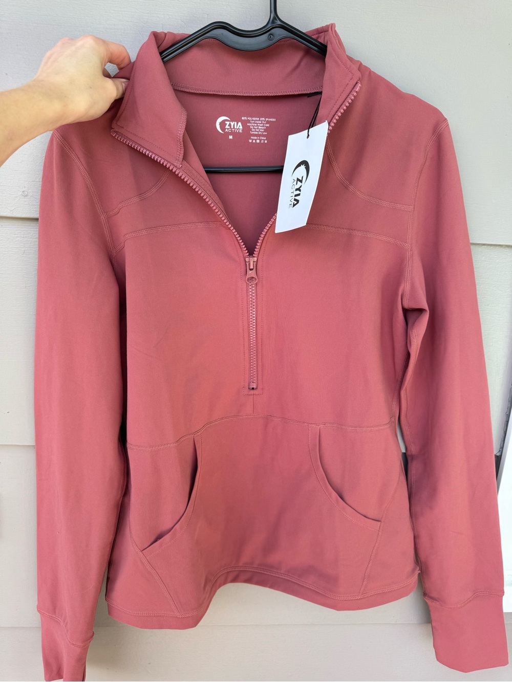 ZYIA Women's Half-Zip Pullover Sweater - Dusty Rose